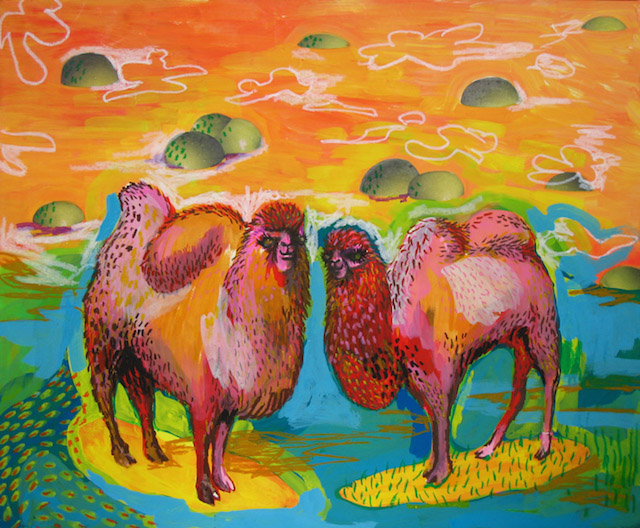 Camel couple, 2006 (acrylic, collage, marker, color pencil, pencil on craft paper,530mm-652mm)